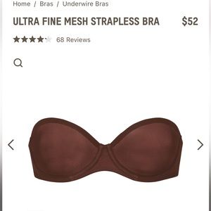 Skims ultra fine mesh strapless bra in Plum